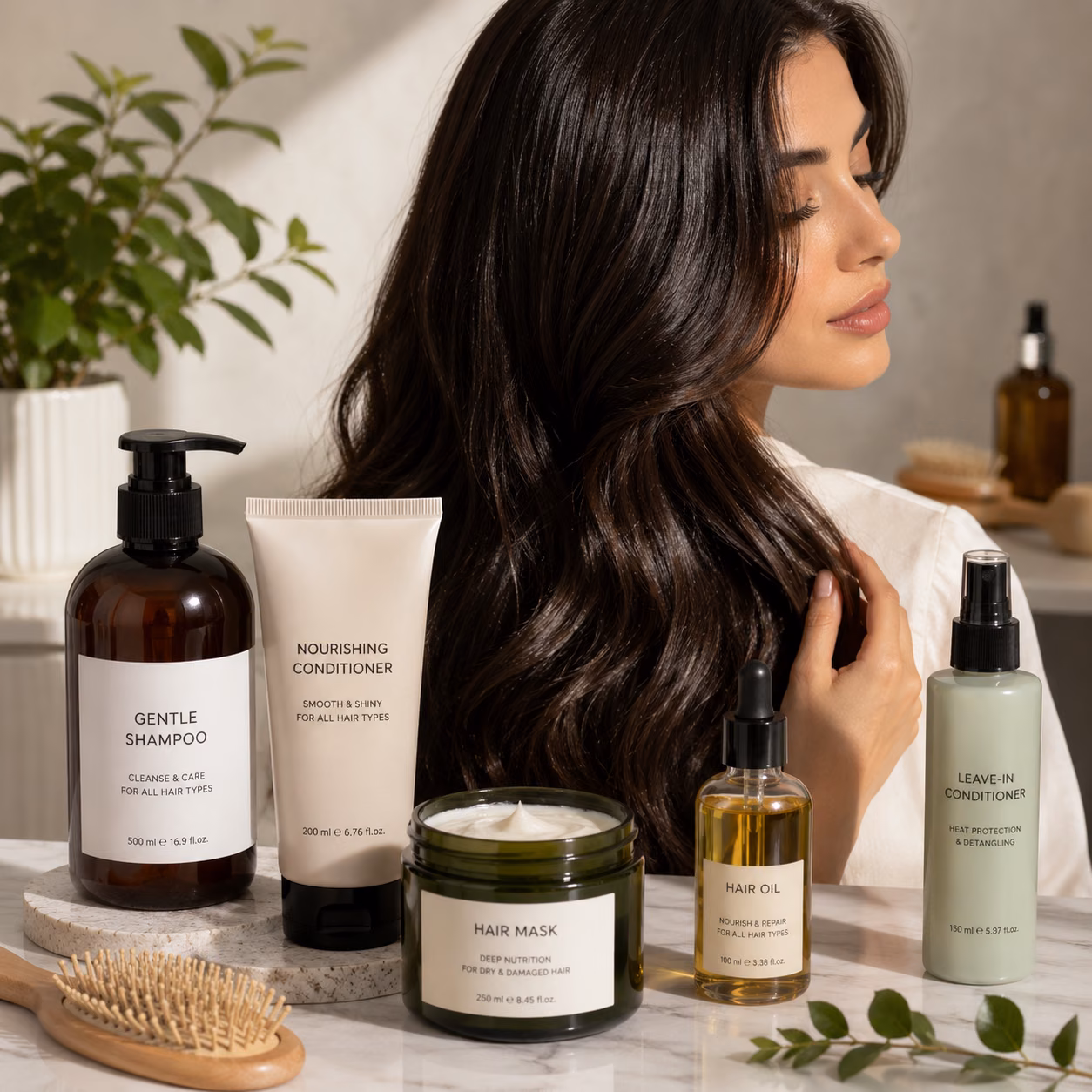 قسم العناية بالشعر في Boutique Ouatine